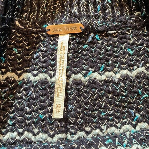 Free People Starlight Pullover Sweater in Blue Striped XS - Picture 6 of 8